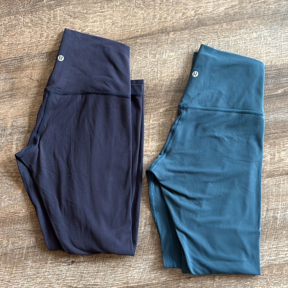 2 pairs lululemon womens align Leggings size 6
